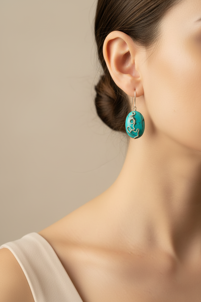 Colgante con turquesa natural