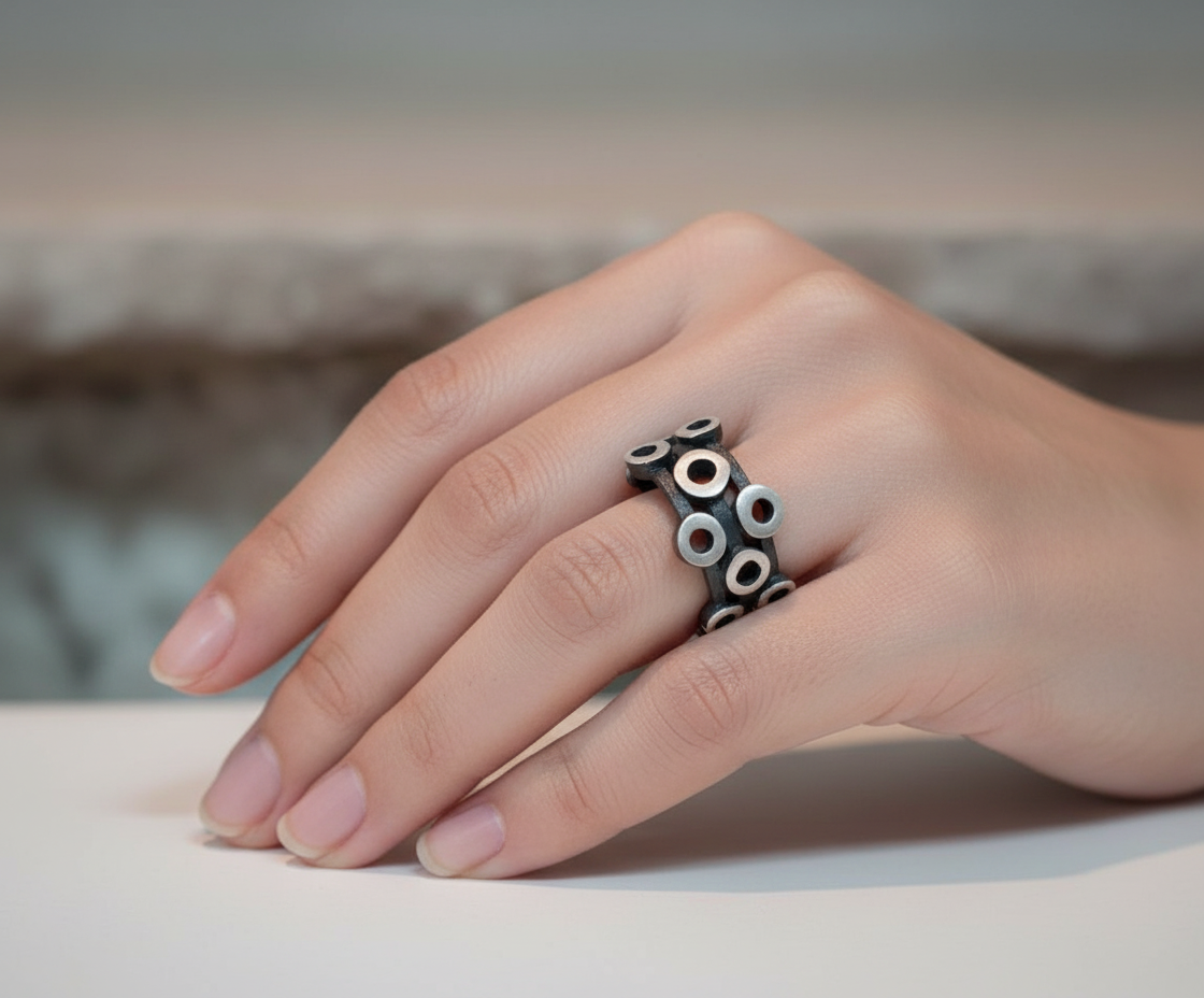 Anillo de plata de la colección Círculos