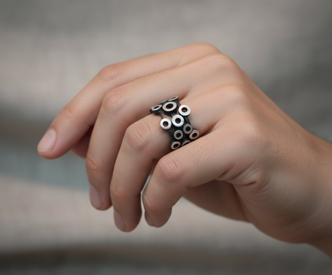 Anillo de plata de la colección Círculos