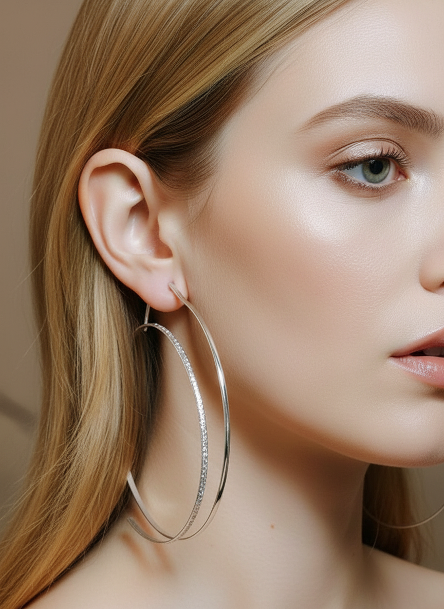 Double original silver hoops