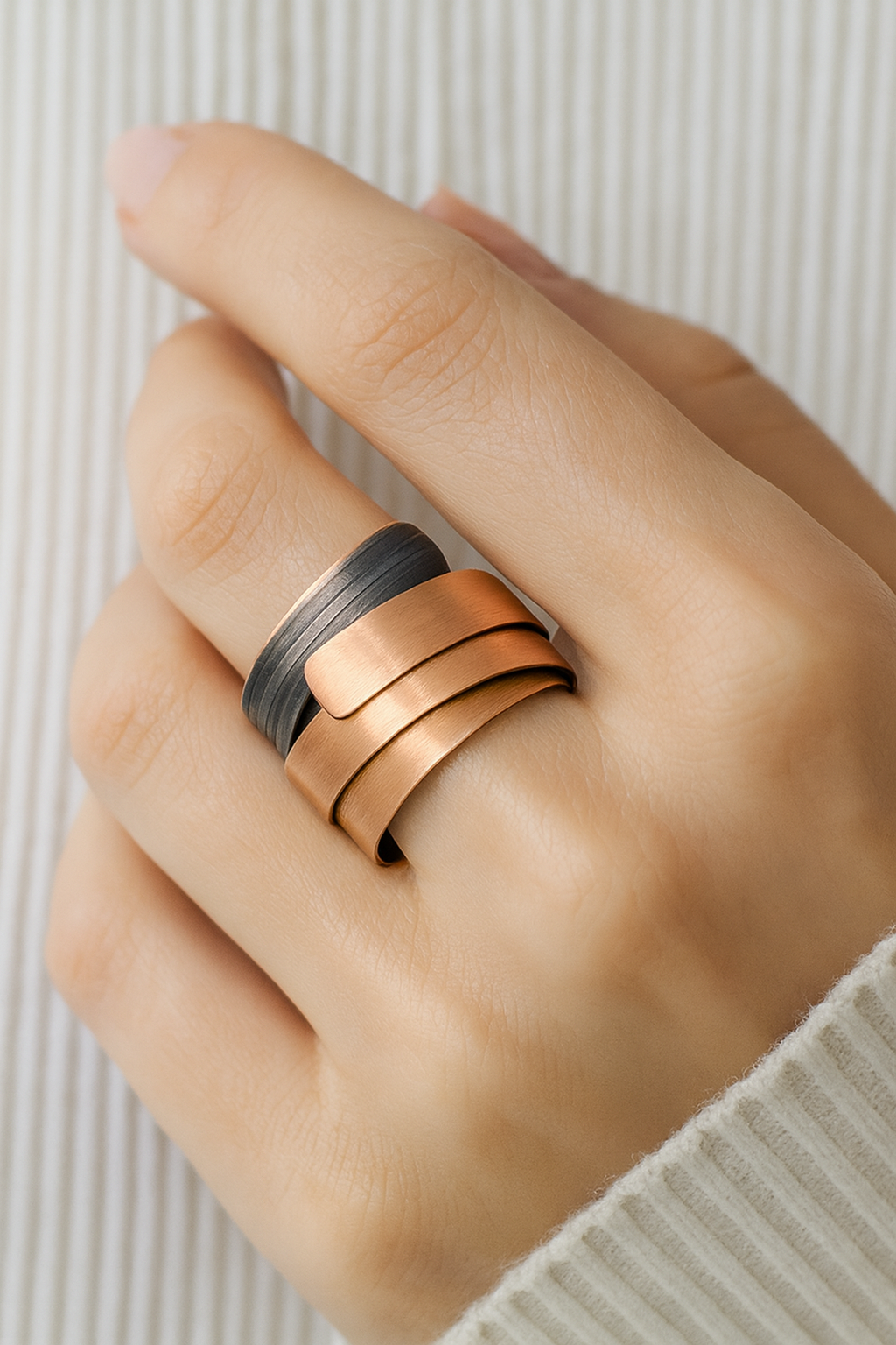 Anillo Espiral · Cobre Artesanal